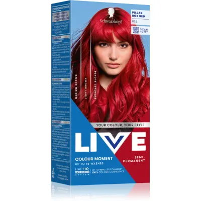 Schwarzkopf LIVE Ultra Brights or Pastel vopsea de păr semipermanentă culoare 092 Pillar Box Red 1 buc