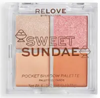 Relove By Revolution Paletă de farduri de pleoape Pocket, Sweet Sundae, 4 culori