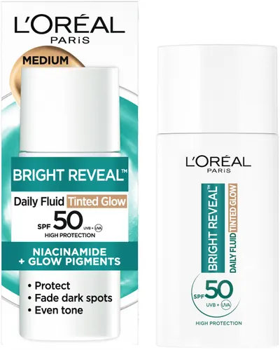 L’Oreal Bright Reveal Fluid colorat, SPF50, Medium, 50 ml