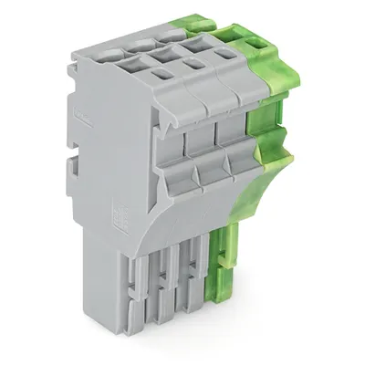 1-conductor female plug; 2.5 mm²; 4-pole; 2,50 mm²; gray, green-yellow