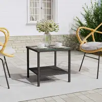 vidaXL Masă laterală, negru, 45x45x45 cm poliratan/sticlă securizată