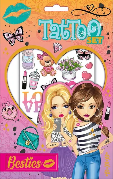 Set de tatuaje Moxy Besties - 2 foi, sortiment