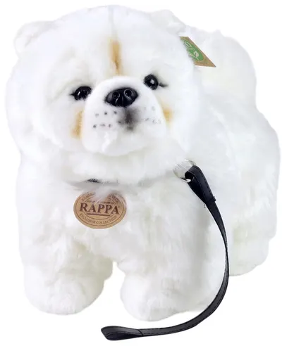 Jucărie de pluș Rappa Eco Friends - Chow Chow Dog, cu lesă, 30 cm