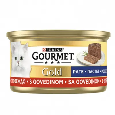 Hrana umeda pentru pisici Gourmet Gold Mousse cu vita 85 gr