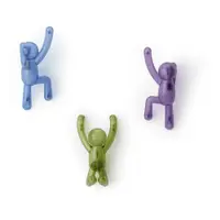 Cârlige 3 buc. autoadezive din plastic Buddy – Umbra