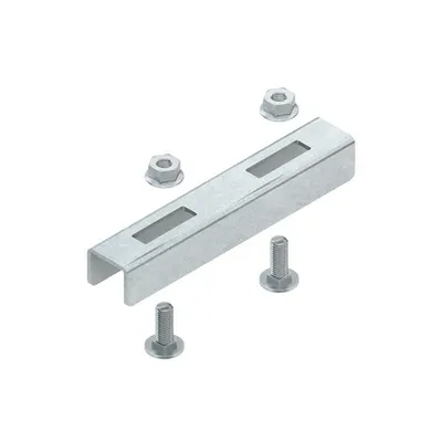 Conector de imbinare sina profil C cu gauri de fixare precum si cu suruburi speciale cu cap ciuperca cu diametru mic al capului SSV 4141 F