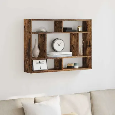 vidaXL Raft de perete, stejar fumuriu, 75x16x55 cm, lemn compozit