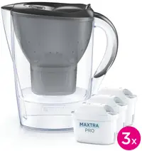 Cană de filtrare apă BRITA - Marella Cool Memo Pro, 2.4 l, 3 filtre, grafit