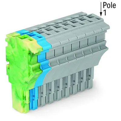 1-conductor female plug; 2.5 mm²; 10-pole; 2,50 mm²; green-yellow, blue, gray