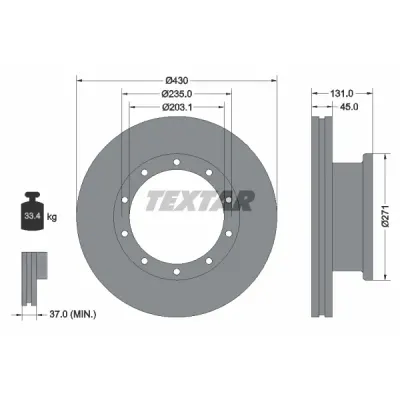 Disc frana TEXTAR 93086800