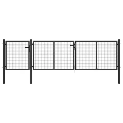 vidaXL Poartă de grădină din oțel 400x100 cm antracit