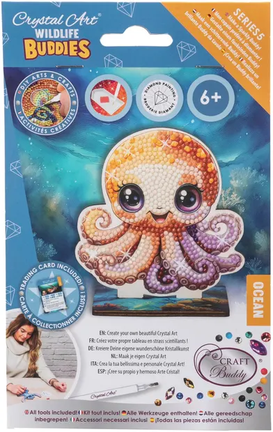 Set de broderie cu diamante Craft Buddy - Crystal Art Buddies: Caracatiță, 7 piese