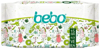 Șervețele umede Bebo - Cu extract de Aloe Vera, 15 buc
