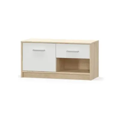 Comoda TIPS, 1 usa, 1 sertar, stejar sonoma + alb, 83,4x34,3x42,5 cm
