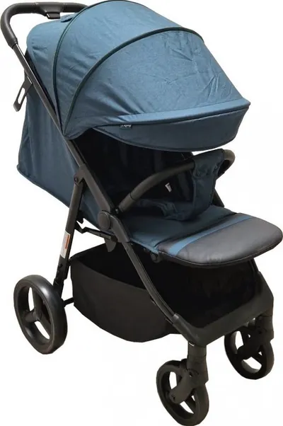 Carucior pentru copii Baby Care Pro S 508 Albastru Turquoise, Cadru aluminiu, Spatar reglabil in 3 trepte, Husa picioare, Frana picior, Pliabil
