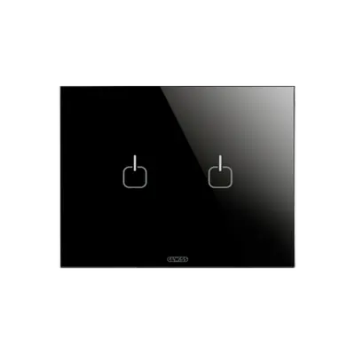 Placa ornament ICE TOUCH - Sticla - 2 SYMBOLS - BLACK - CHORUS