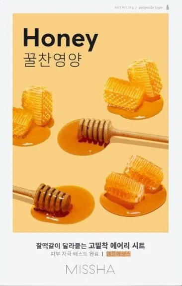 Missha Airy Fit Mască de față cu folie Honey, 19 g