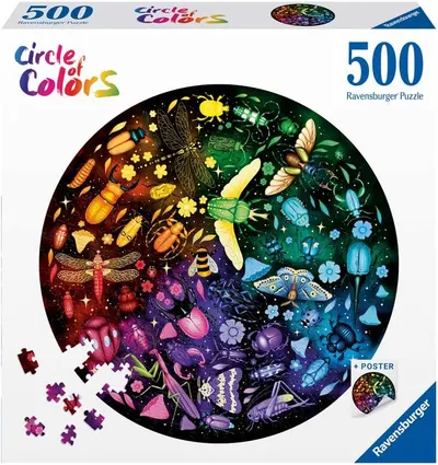 Puzzle rotund Ravensburger din 500 de piese - Insecte