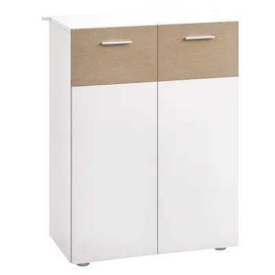 kleankin Dulap de Podea pentru Baie cu 2 Uși și Rafturi Interioare Reglabile Mobilier Auxiliar din Lemn Multifuncțional pentru Living Bucătărie Dining 60x30x85 cm Alb | Aosom Romania