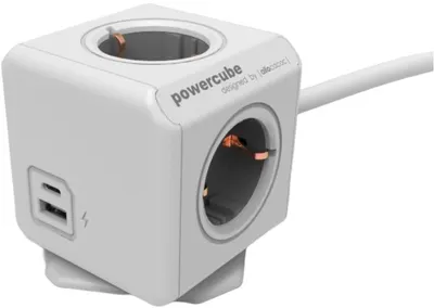 Divizor DesignNest - PowerCube Extended 10435, 4 prize , USB, 1.5 m, alb