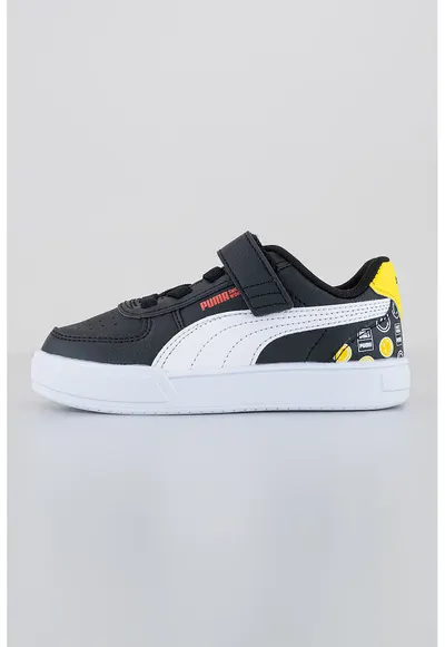 Pantofi sport cu inchidere velcro Caven Smiley World - Alb/Negru