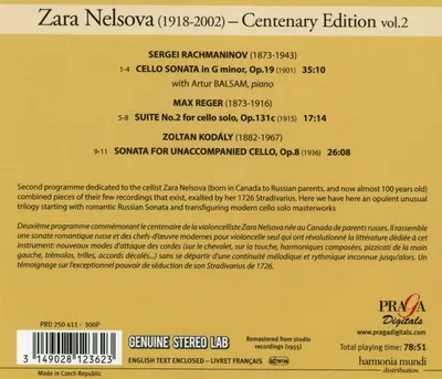 Tribute to Zara Nelsova - Volume 2