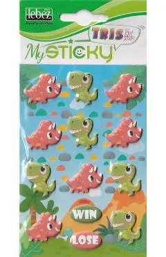 Stickere decorative X si 0. Dino verde si dino roz