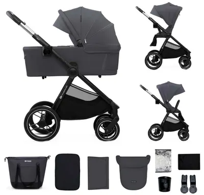 Cărucior combinat 2 în 1 KinderKraft - Nea 2, Deep Grey