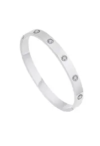 Bratara argintie - suflata cu aur 14k - cu pietre din zirconiu - Salina C3 -