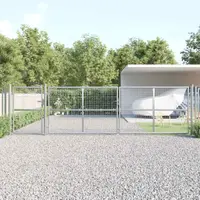vidaXL Poartă de grădină din plasă, argintie, 500x125 cm, oțel galvanizat