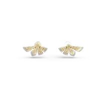 Cercei florali din aur galben cu diamante galbene de 0.83ct si diamante de 0.11ct