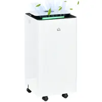 HOMCOM Dezumidificator de 12L din ABS cu 5 Modalitati, 2 Viteze, Temporizator de 24h si Design Silentios, 25x25x50.5 cm, Alb si Negru