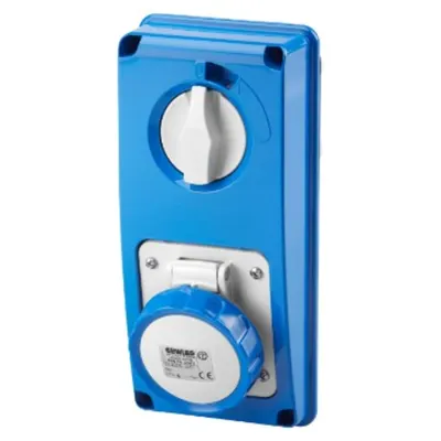 Priza industriala cu interblocaj verticala - WITHOUT BOTTOM - WITHOUT FUSE-HOLDER BASE - 2P+E 16A 200-250V - 50/60HZ 6H - IP67