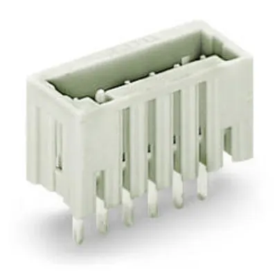 THT male header; 0.8 x 0.8 mm solder pin; straight; 100% protected against mismating; Pin spacing 2.5 mm; 4-pole; light gray