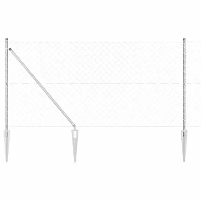 vidaXL Gard de lanț cu vârfuri 25 x 1,2 m Oțel Galvanizat Argintiu