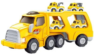 Set de joacă pentru copii Sonne - Camion cu platformă și mașini