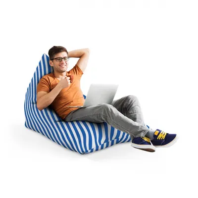 Fotoliu Puf Bean Bag tip Lounge Diagonal stripes blue