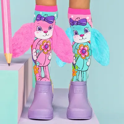 Șosete lungi colorate Madmia pentru fete Hunny Bunny 3-5 ani