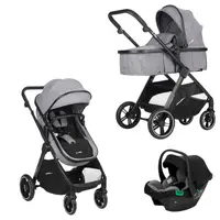 Carucior transformabil 3 in 1, Nurse, Wander C, Cu multiple accesorii, Pliere compacta, Sustine 22 kg, EN1888-1/2:2018 + A1:2022, 0 luni+, Iron