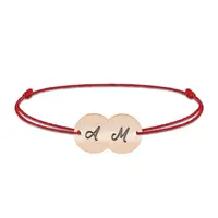 Penny - Bratara personalizata snur doi banuti din argint 925 placat cu aur roz