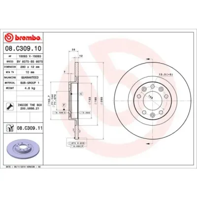 Disc frana BREMBO 08.C309.11