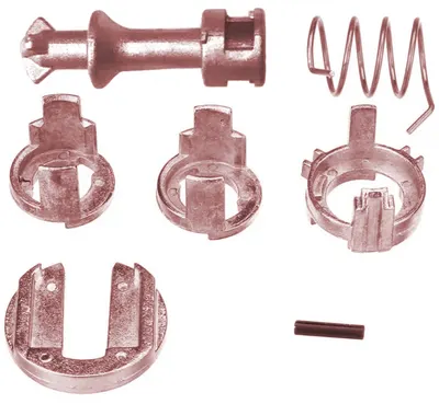 Kit reparatie incuietoare yala butuc usa fata Techstar, compatibil cu BMW X5 E53, X3 E83, stanga sau dreapta, metal, 7 piese, Echiv OE 51217035421