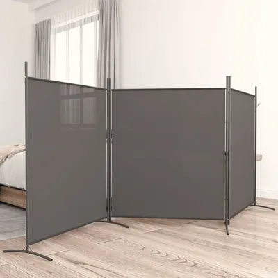 vidaXL Paravan de cameră cu 3 panouri, antracit, 525x180 cm, textil
