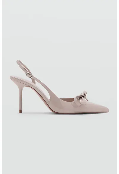 Pantofi din piele ecologica cu toc stiletto - Piersica