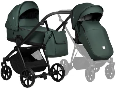 Cărucior 2 în 1 Tutis - Mio 3+, piele ecologica, Pacific Green