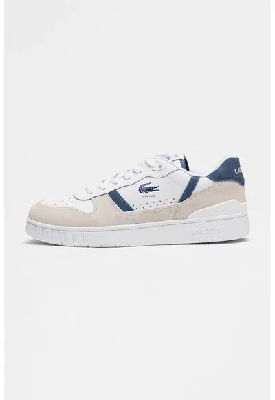 Pantofi sport low-cut de piele - Alb/Albastru inchis