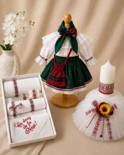 Set Traditional Botez - Costumas Trusou Lumanare Carmen 3