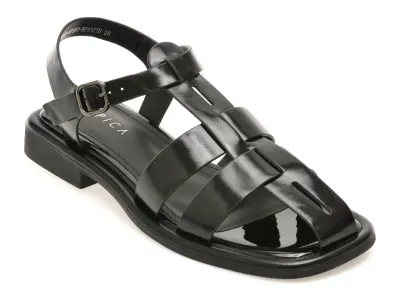 Sandale EPICA negre, 1258587, din piele naturala