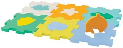 Infantino Mini Covoraș Puzzle din Spumă Moale - Animale Marine, 6 Piese