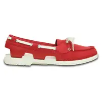 Pantofi Crocs Women's Beach Line Hybrid Boat Shoe Rosu - Pepper/White